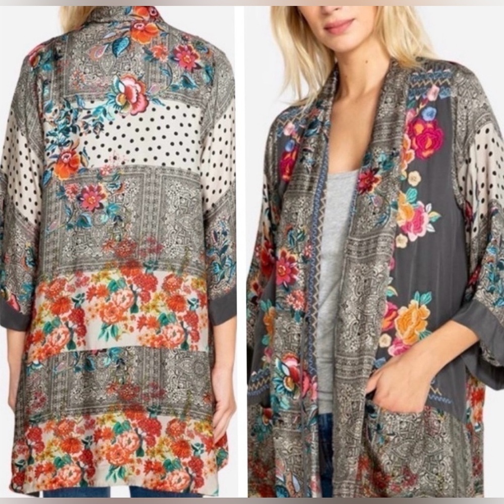 Johnny Was Ellamo Embroidered Silk Kimono